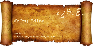 Őry Edina névjegykártya